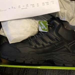 NEW MENS COMPOSITE TOE WORK SNEAKERS ALL BLACK